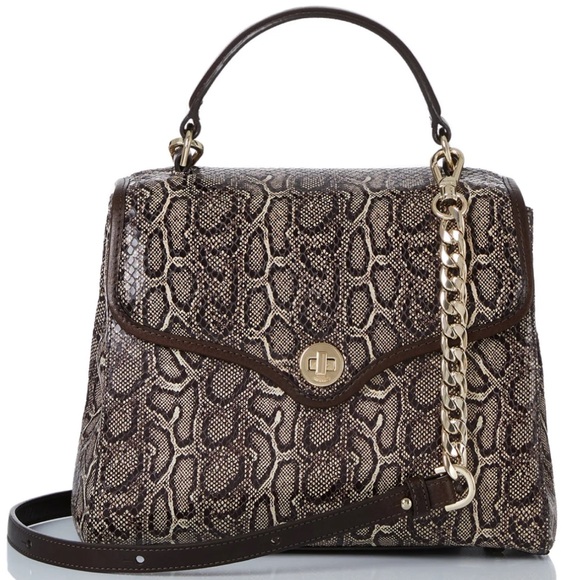 NWT-Brahmin-Rene-Expresso Caswell Satchel-Non Melbourne Croc-Mini Python-$395 - Picture 12 of 16